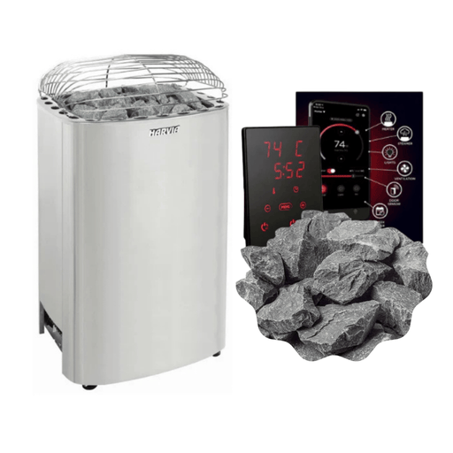 Harvia Club K12.5G Electric Sauna Heater Package - 240V/1PH (Home Use) / Xenio CX45 + WiFi Control Package - The Sauna Solution LLC