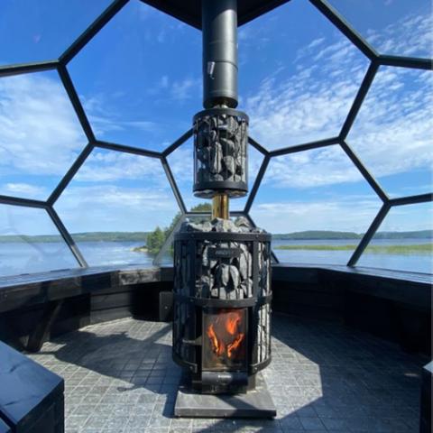 Harvia Sauna Wood Stove Chimney Kit, 1500mm, Black Steel - The Sauna Solution LLC