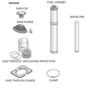 Harvia Sauna Wood Stove Chimney Kit, 1500mm, Stainless Steel - The Sauna Solution LLC