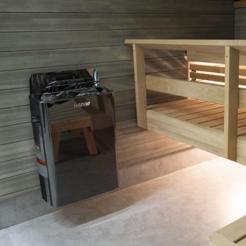 Harvia The Wall Series, 6kW, Black Stainless Steel Sauna Heater, 240V 1PH - The Sauna Solution LLC