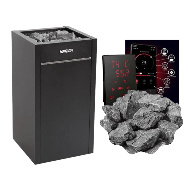 Harvia Virta HL110E Electric Sauna Heater Package - 240V/1PH (Home Use) / Xenio CX45 + WiFi Control Package - The Sauna Solution LLC