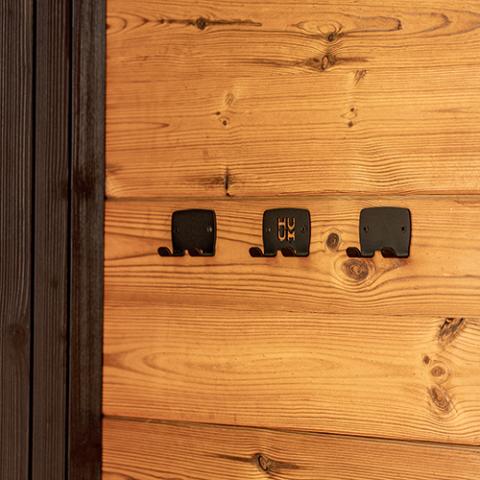 HUUM OVO Sauna Design Towel Hook Set, Black - The Sauna Solution