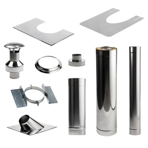 HUUM Sauna Wood Stove Chimney Set, Thru - Ceiling - The Sauna Solution LLC
