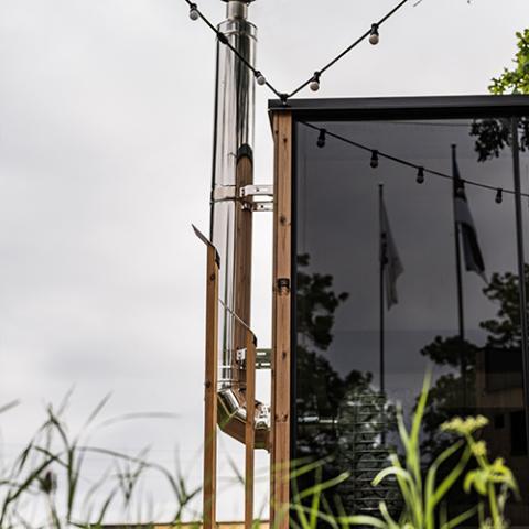 HUUM Sauna Wood Stove Chimney Set, Thru - Wall Backside Connection - The Sauna Solution