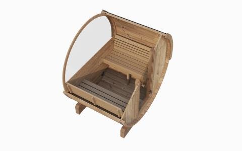 SaunaLife Model E7G Sauna Barrel Glass Front - The Sauna Solution LLC