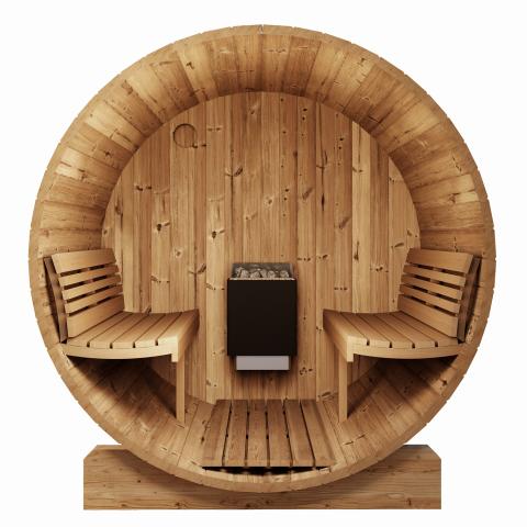 SaunaLife Model E8G Sauna Barrel Glass Front - The Sauna Solution LLC