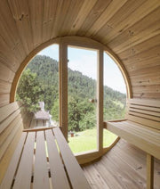 SaunaLife Model E8G Sauna Barrel Glass Front - The Sauna Solution LLC