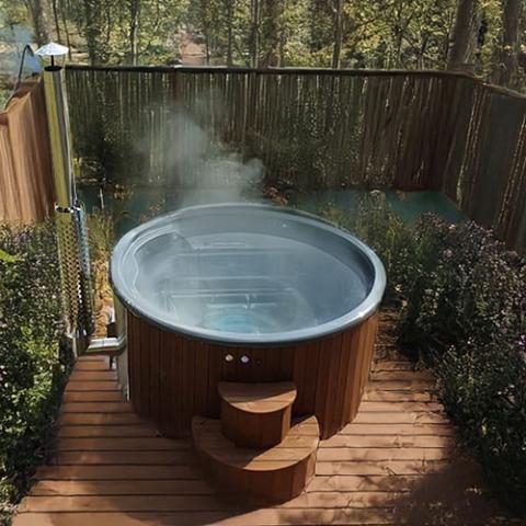 SaunaLife Model S4 Wood - Fired Hot Tub Natural - The Sauna Solution
