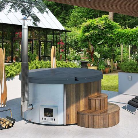SaunaLife Model S4 Wood - Fired Hot Tub Natural - The Sauna Solution LLC