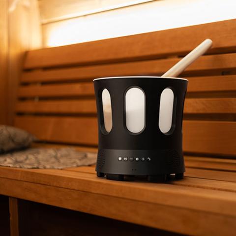 SaunaLife SaunaZone Bluetooth Speaker, Sauna Bucket, with Lights - The Sauna Solution