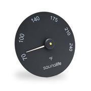 SaunaLife Wooden 1 - Gallon Sauna Bucket Set with Wood Ladle and Thermometer - Black - The Sauna Solution LLC