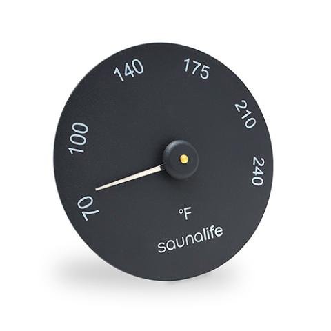 SaunaLife Wooden 1 - Gallon Sauna Bucket Set with Wood Ladle and Thermometer - Black - The Sauna Solution LLC